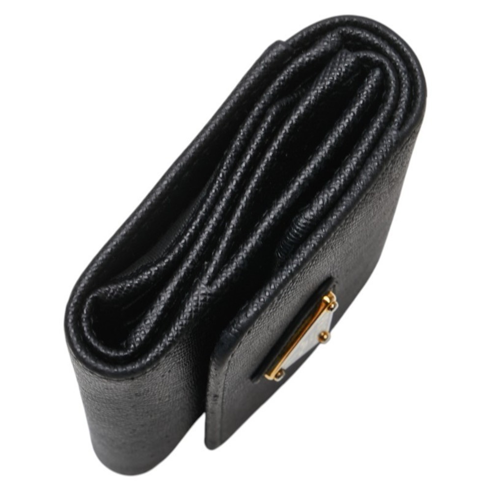 Prada Wallet Triangular Bifold Black Leather - image 5